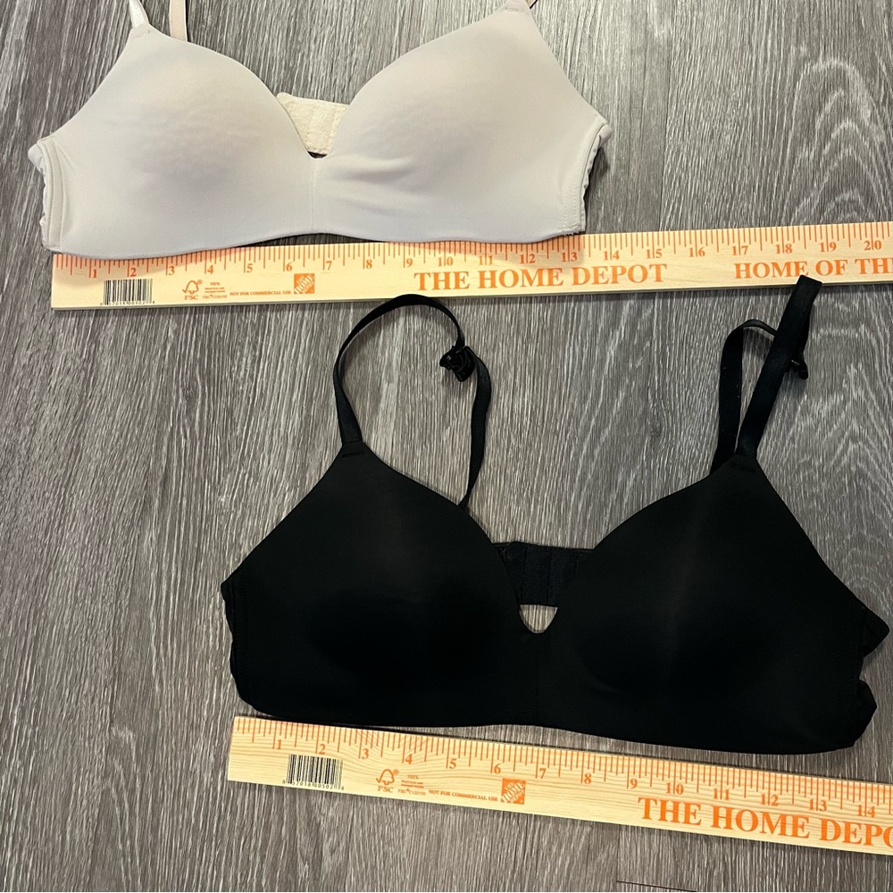 🤍 Auden Womens Bliss Lightly Lined Wirefree Bra Bundle 36B Soft Beige Black 🤍 - Picture 4 of 7